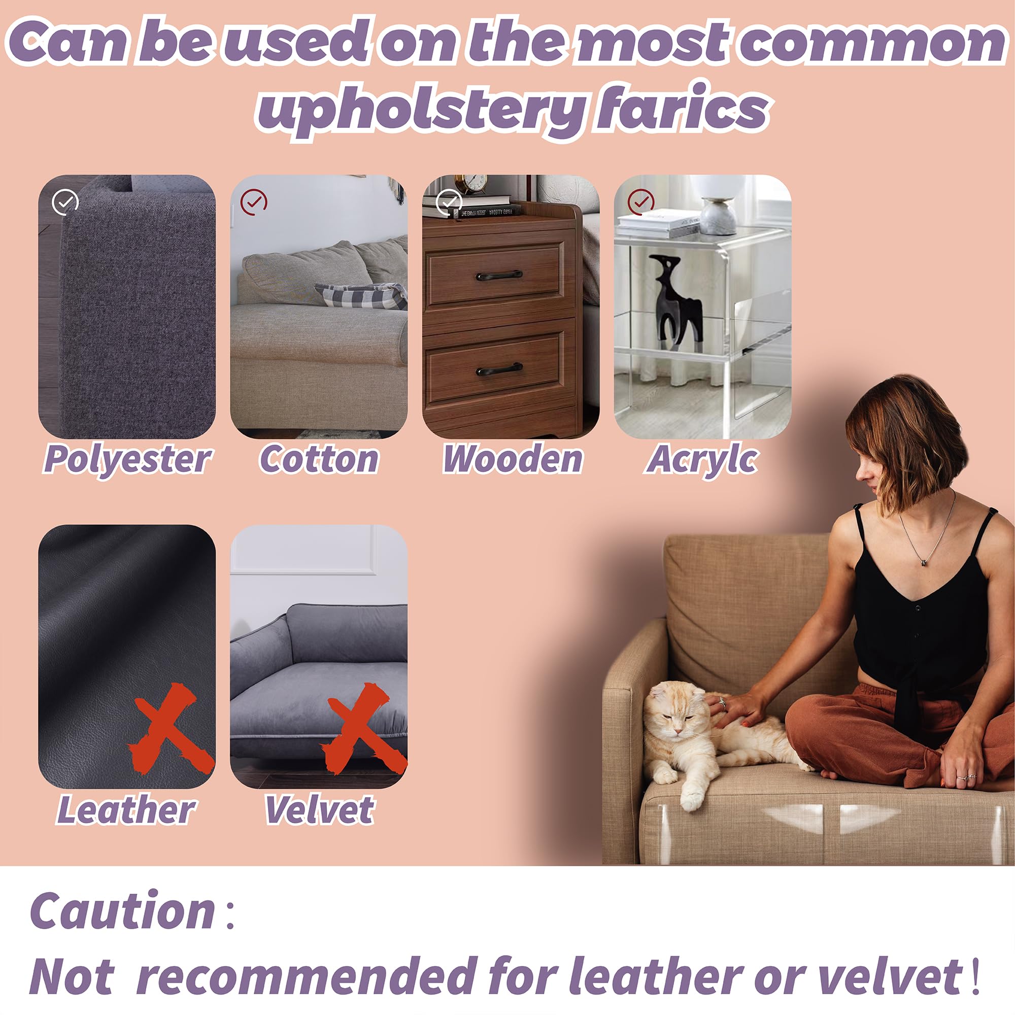 Protector de muebles antiarañazos, paquete de 18 protectores de sofá de un solo lado para gatos, cinta autoadhesiva para muebles, disuasorio transparente de arañazos para puertas de muebles
