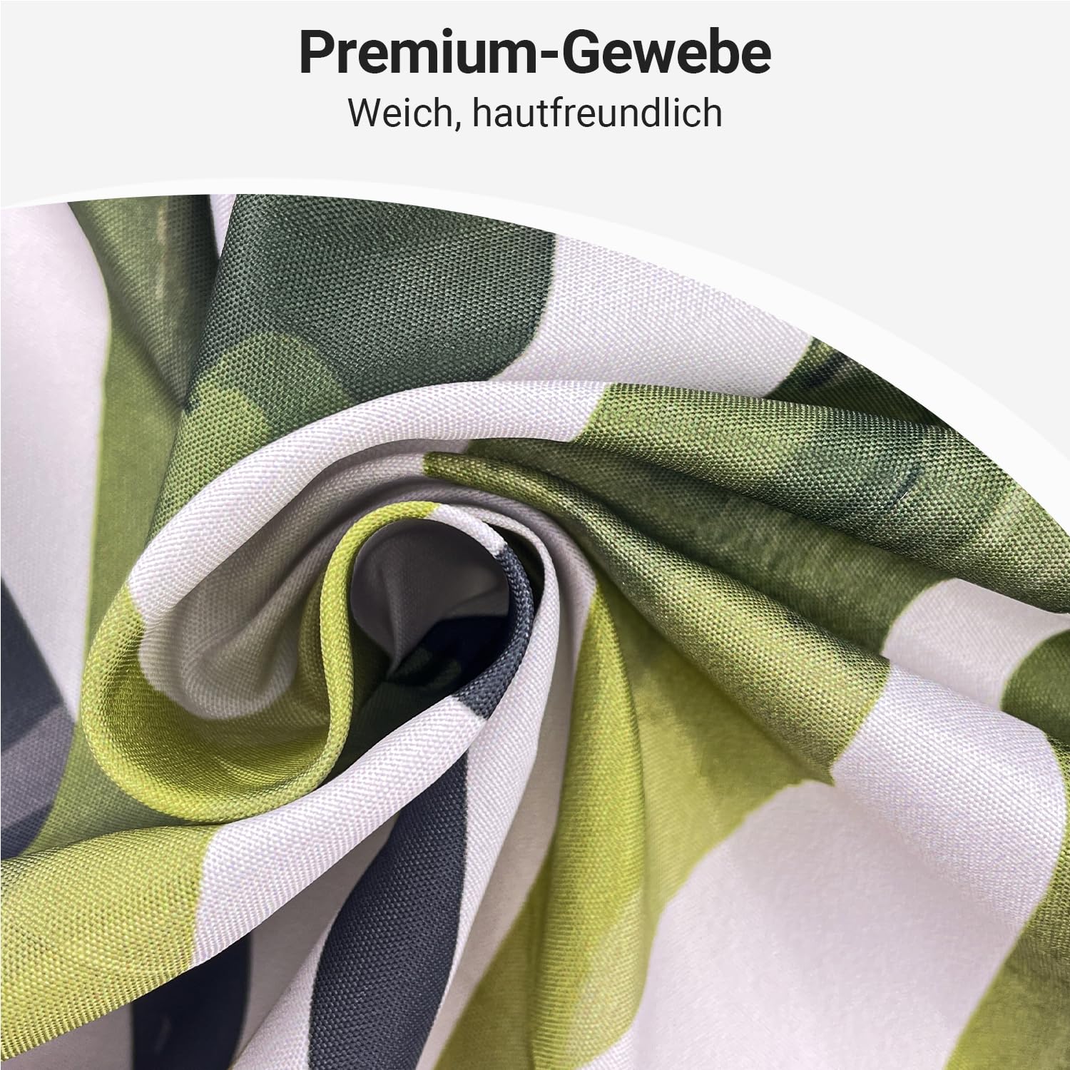 Lerores Shower Curtain, 120 x 200 cm, Green Leaves Line, Weighted Hem, Anti-Mould Textile, Water-Repellent - Image 4