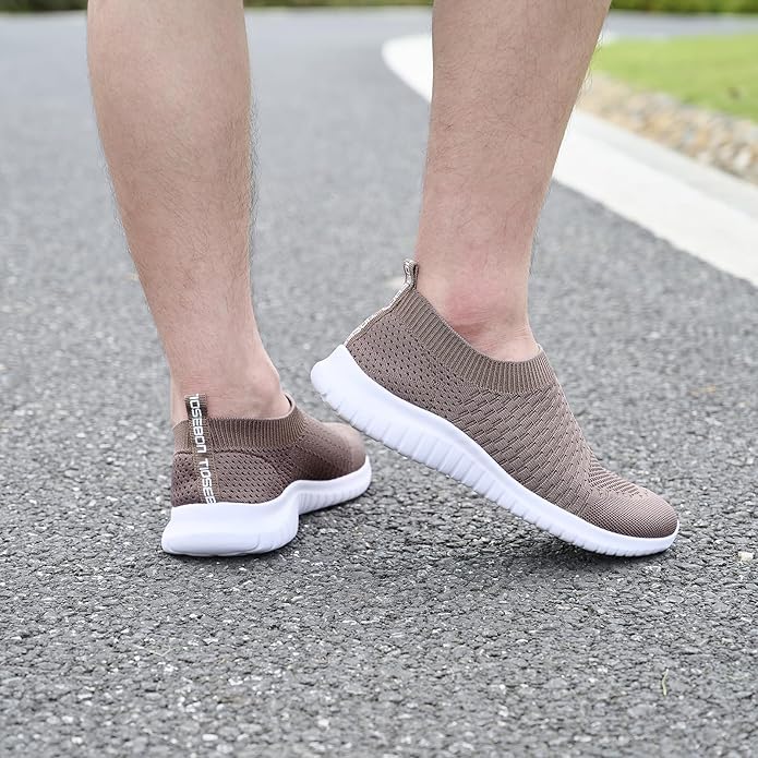TIOSEBON Men's Slip On Walking Shoes Knit Mesh Tennis Sneaker