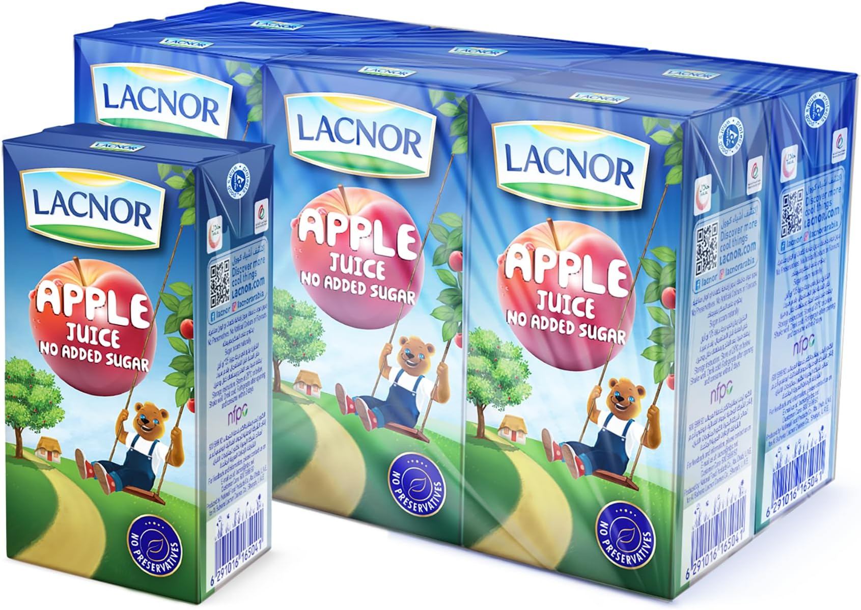 Lacnor Essentials Apple Juice Enriched With Vitamin C, 125Ml Pack Of 6