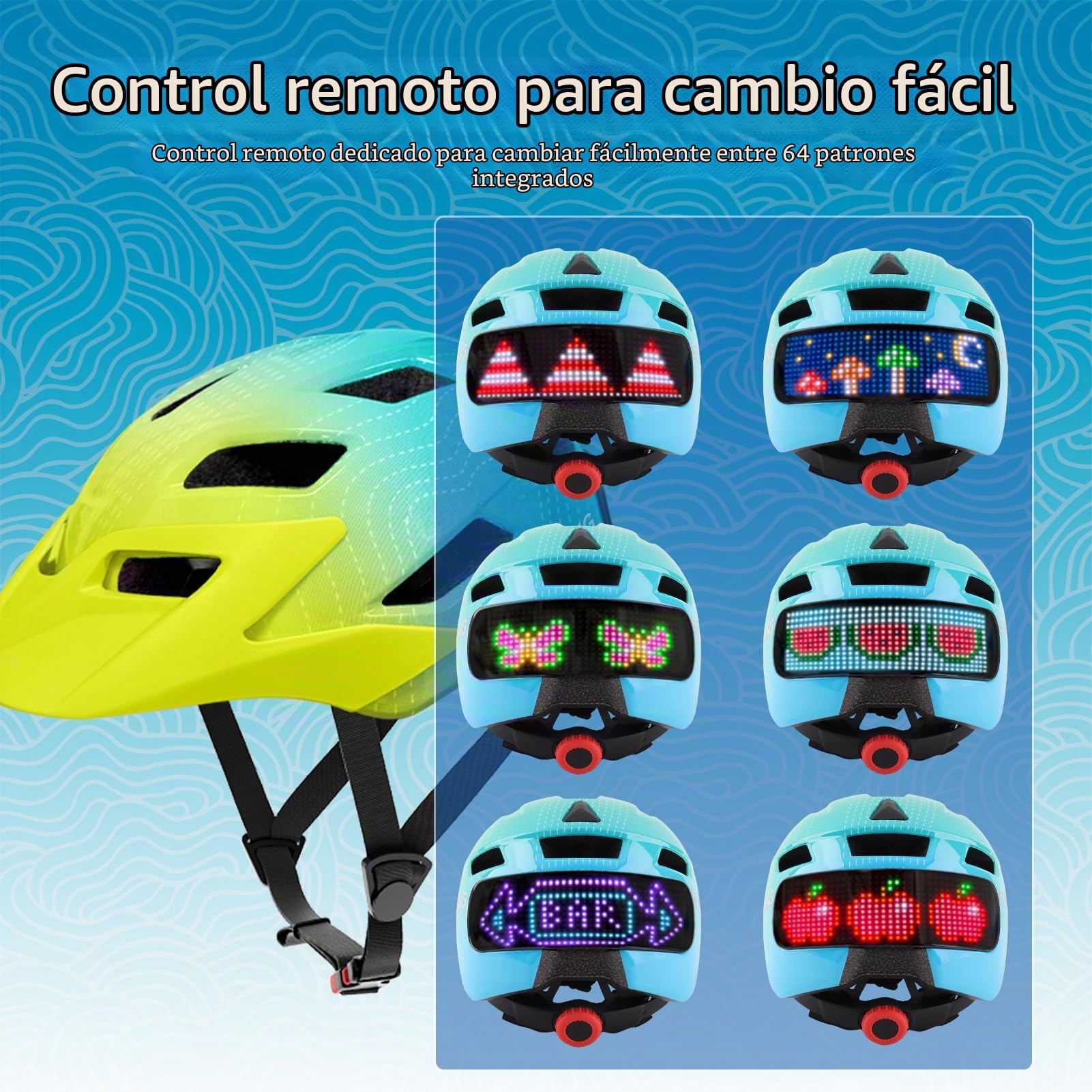 Casco de Bicicleta para Niños con Pantalla LED, Luz, para Ciclismo, Patinaje, Scooter, Deporte, Equitación, con Luces Intermitentes y Control Remoto