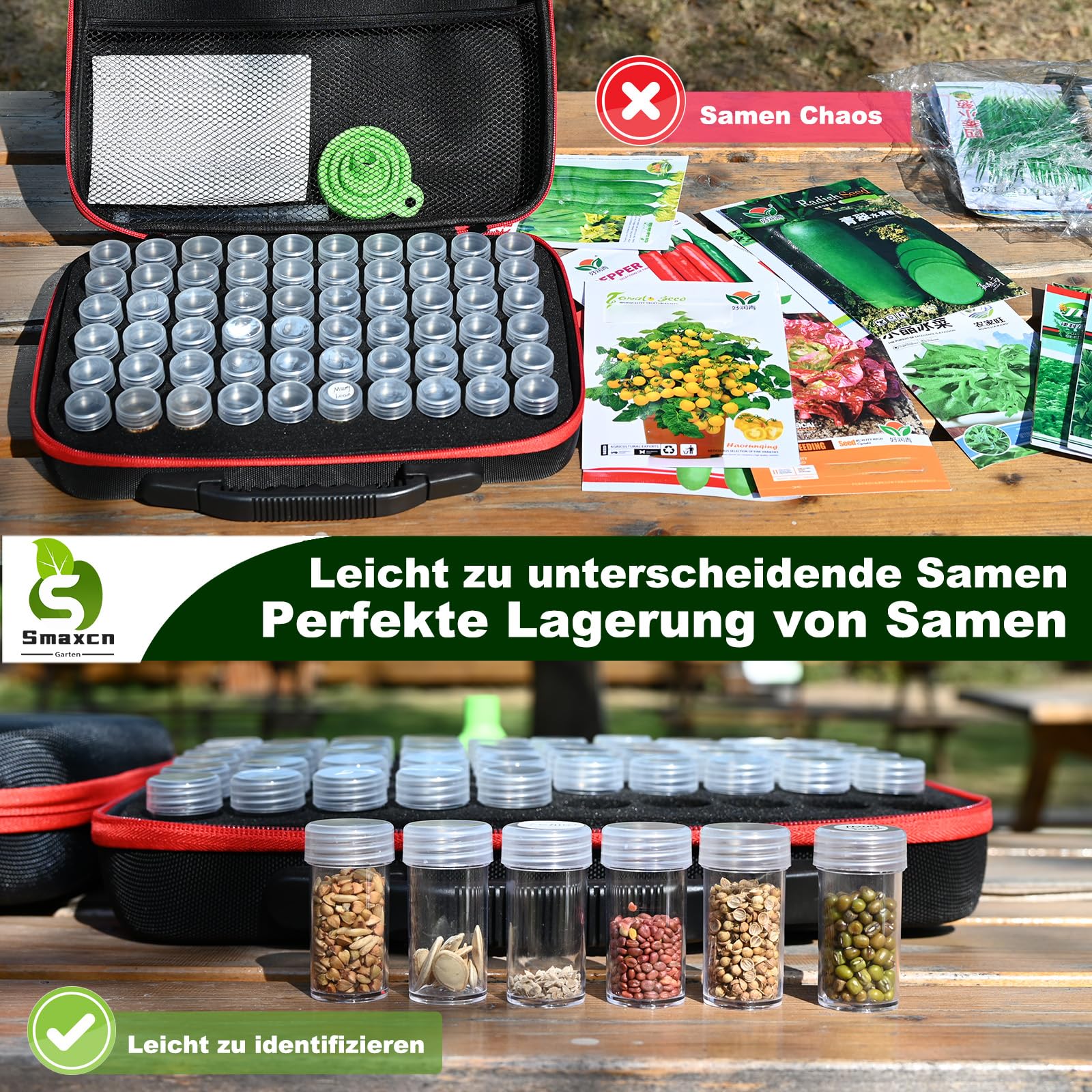 Lot de 30 compartiments de rangement pour semences, robuste, avec sac à fermeture éclair et étiquettes autocollantes, pour fleurs, légumes, graines de légumes, graines d'herbes, graines de