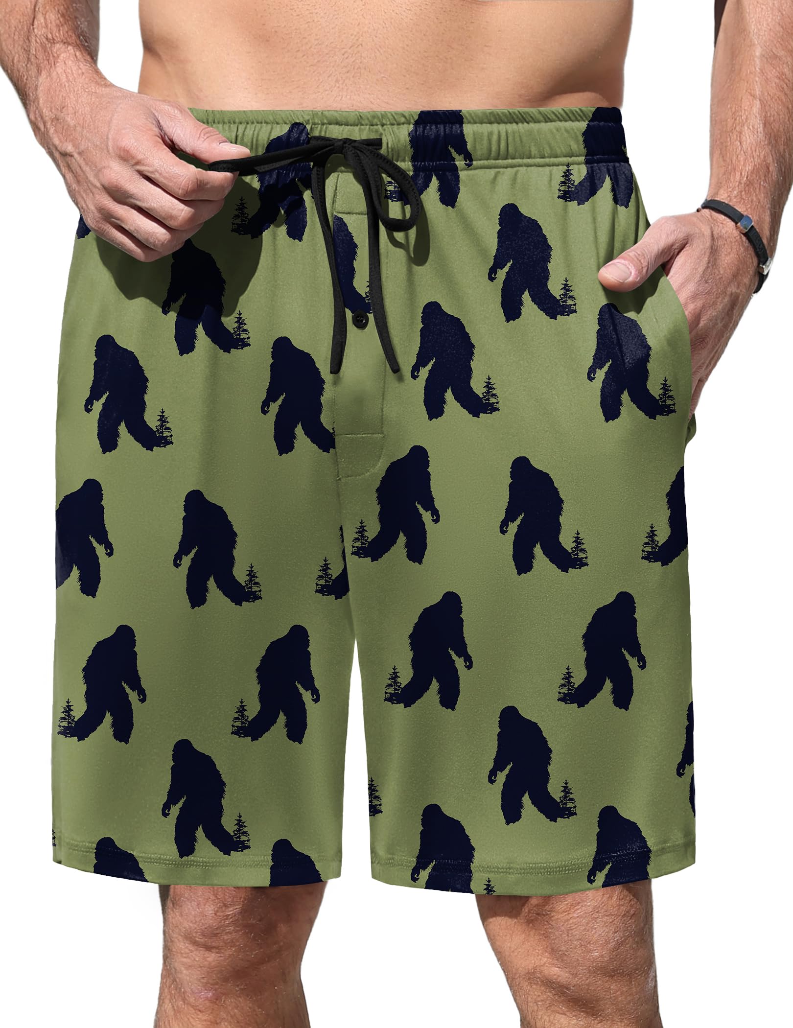 ekouaer Men's Pajama Shorts Soft Sleepwear Bottoms Elastic Waistband Loungewear Breathable Men Shorts with Pockets-picture-47