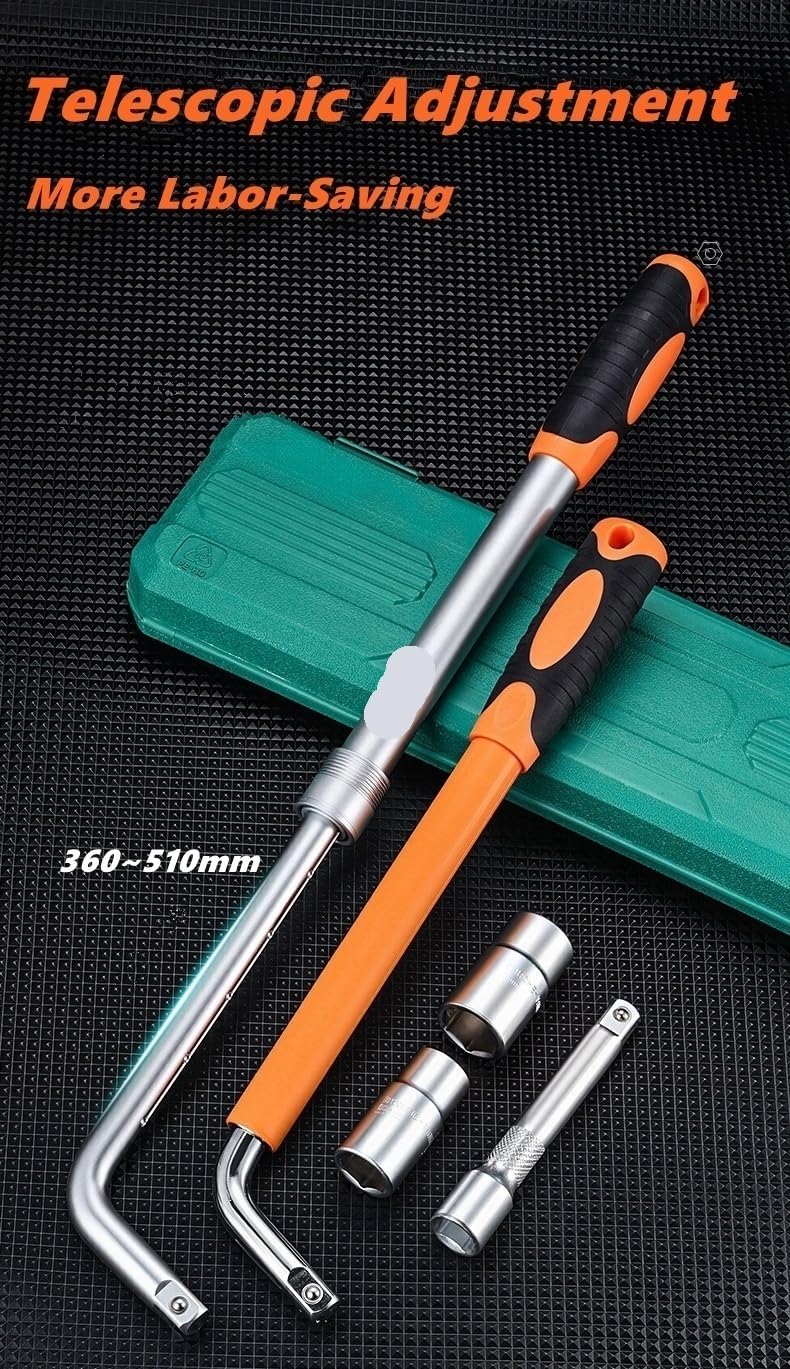 Klucze dynamometryczne Teleskopowy klucz do opon z przedłużonym uchwytem Regulowana nakrętka koła nasadkami (17 mm 19 21 23 mm) mały klucz dynamometryczny(Type A)