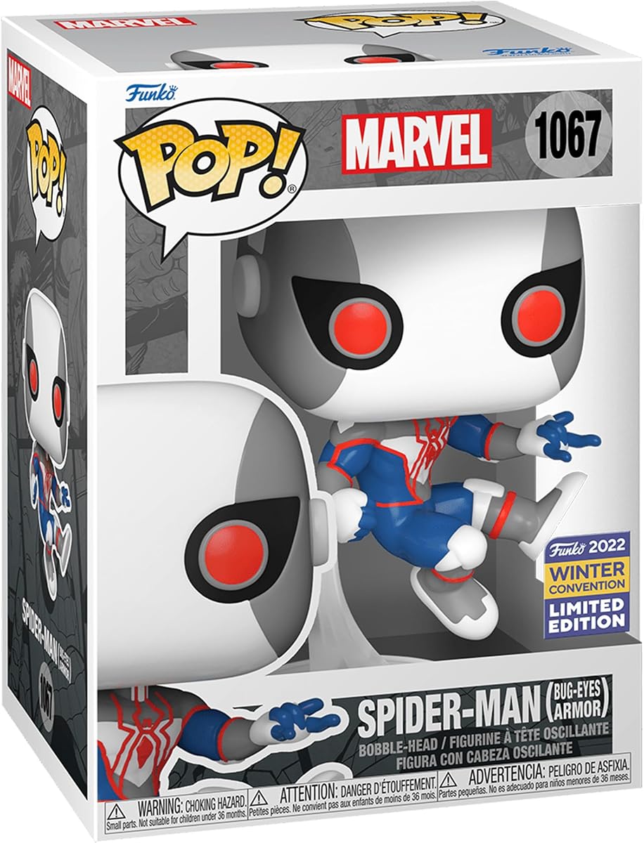 Pop! Marvel Spider-Man Bug-Eyes Armor 2022 Winter Convention Limited Edition Multicolor Exclusive Vinyl Collectible #1067
