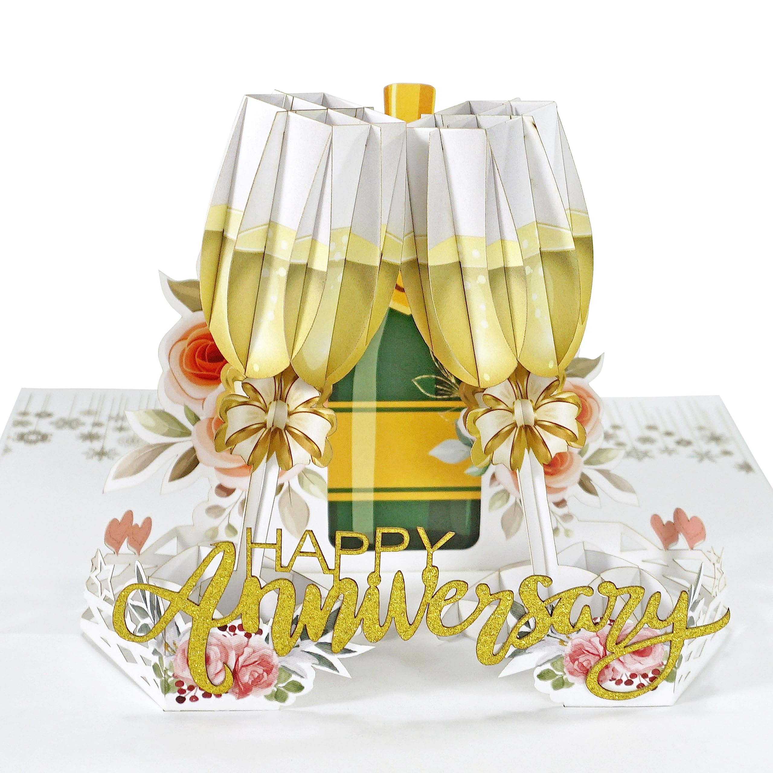 CUTPOPUP Champaign Glasses Pop Up Anniversary Cards - Image 4