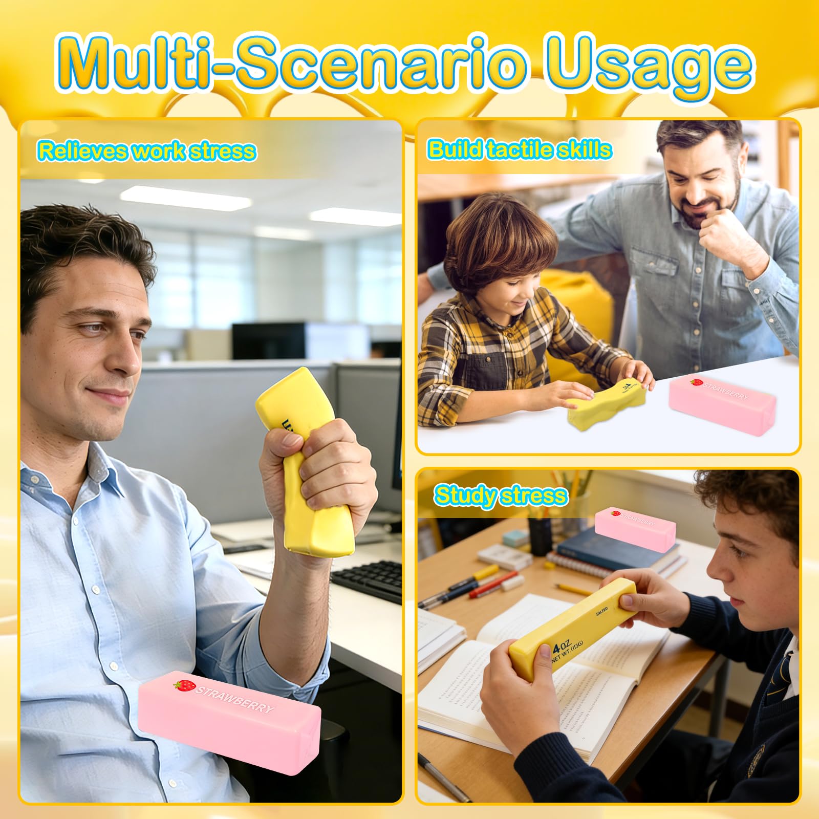 4 Pezzi Ice Cubo Antistress Giocattoli + Butter Giocattoli, Giocattolo Sensoriale con Design Cubo, Giocattolo Antistress per Alleviare adatto Bambini, Adulti, Ufficio, Casa 25Toys1