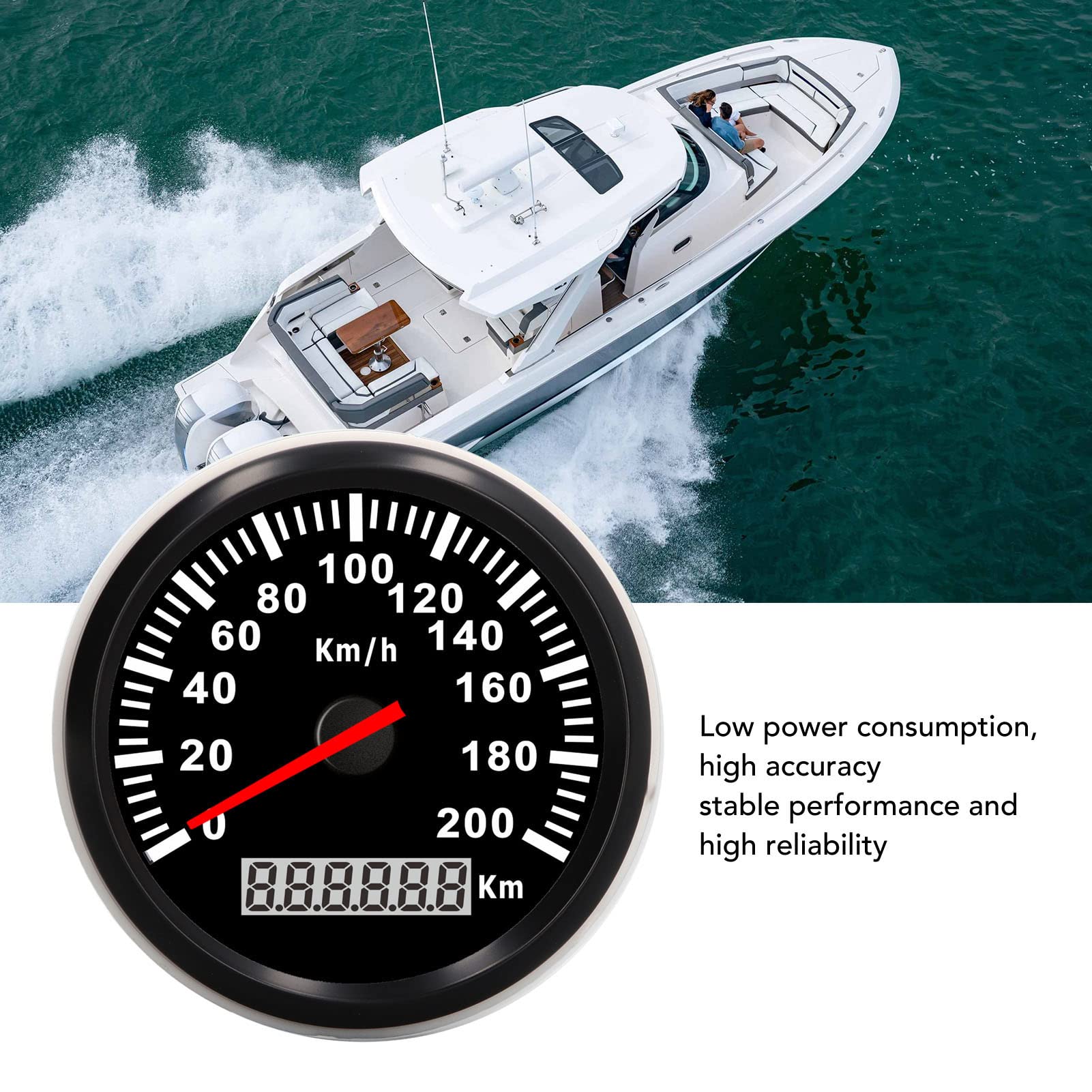 Irfora Compteur de Vitesse, Acier Inoxydable 316L, étanche IP67