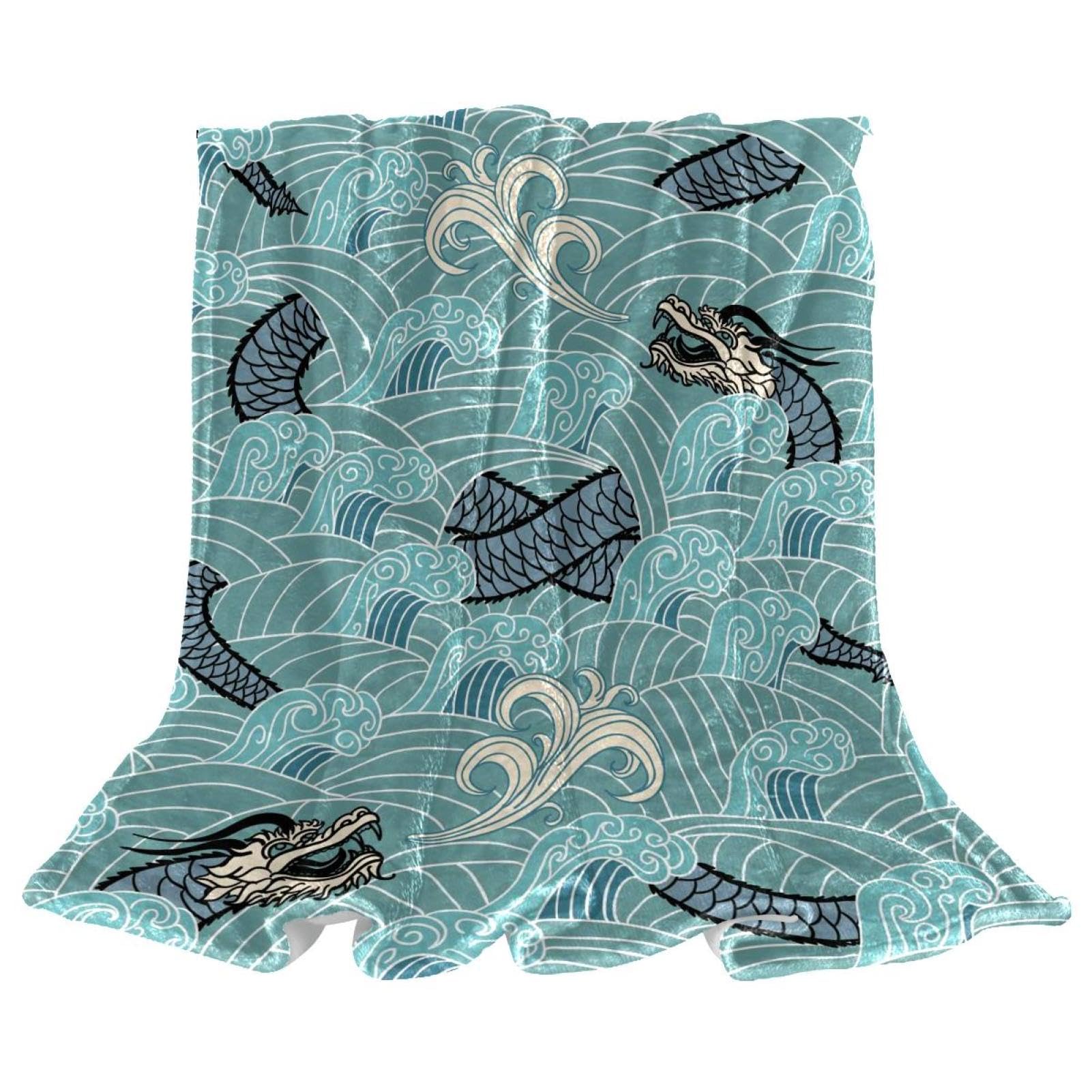 Couverture plaid douce vagues du dragon jeté de lit haut de gamme