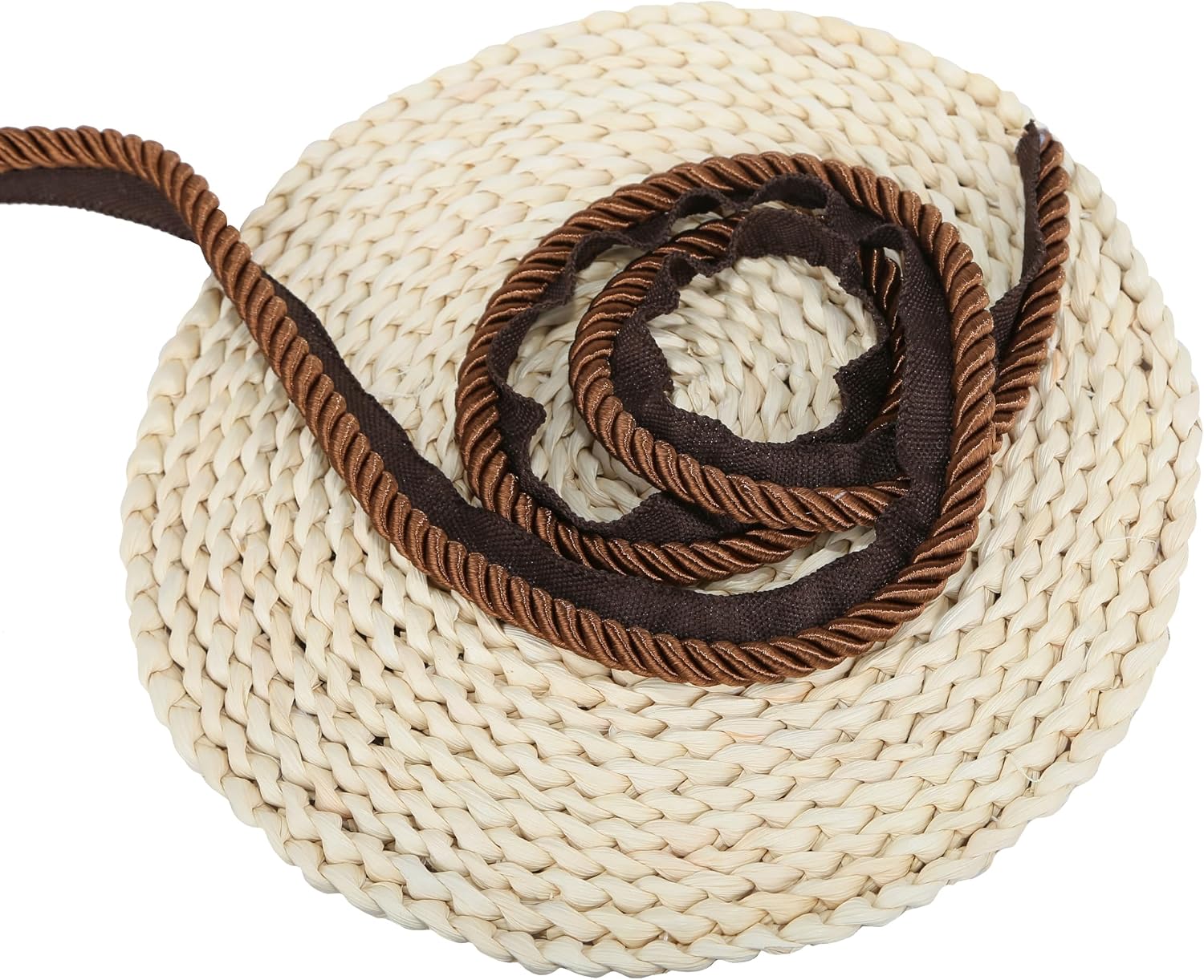 13 Yard Handmade Cord Trim,0.39Inch Diameter Twisted Trim Cord Rope for DIY, Home Décor, Upholstery,Curtain-Pure Coffee