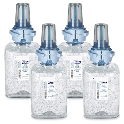 PURELL Advanced Hand Sanitizer Green Certified Gel, 700 mL Gel Hand Sanitizer Refill for PURELL ADX-7 Dispenser Pack of 4 - 8703-04,Clear