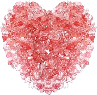 ideayard Tumbled Crystal Chips 0.95-1lb Natural Irregular Shaped Crushed Quartz Stone Healing Stones Home Decorative