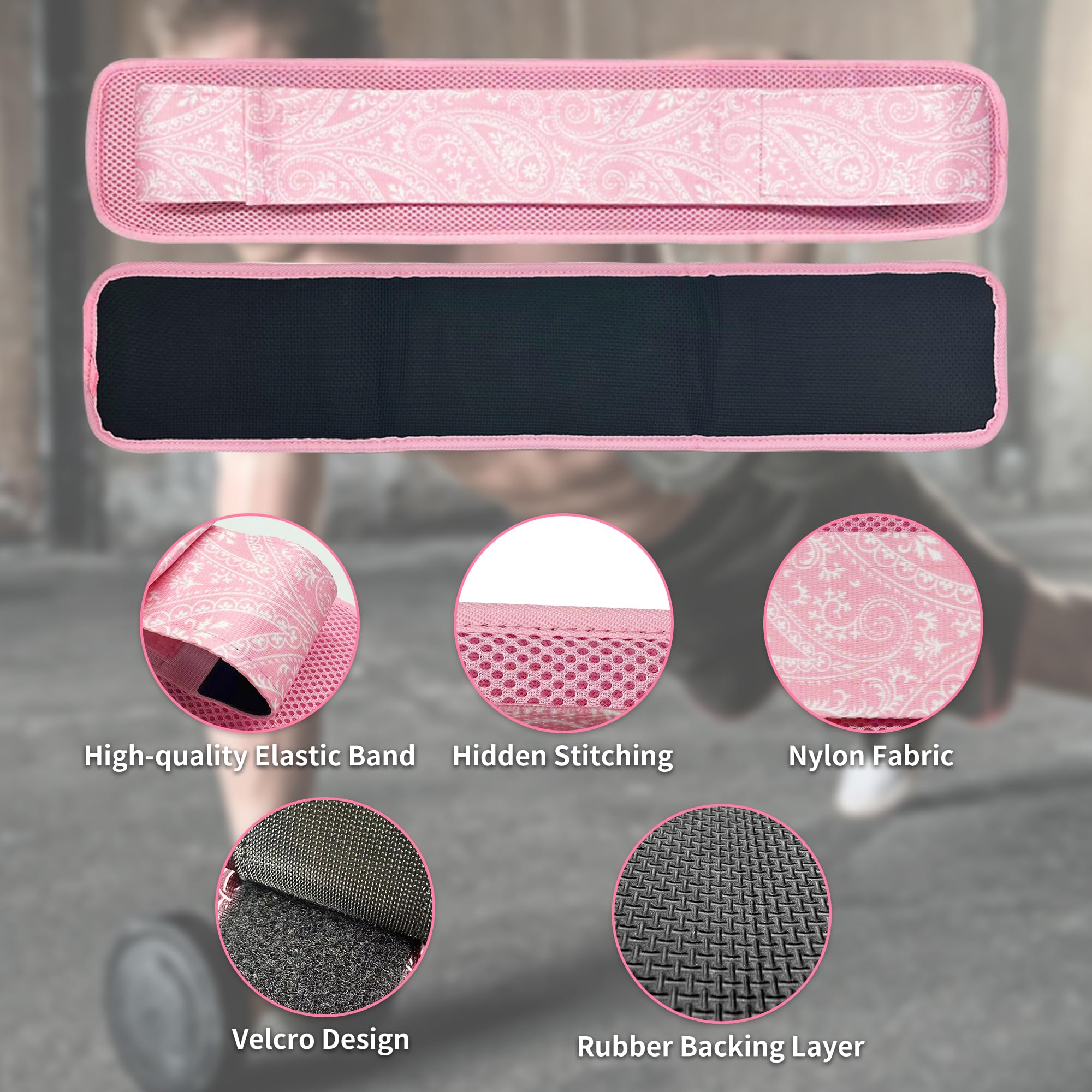 Hip Thrust Belt - Heavy Duty & Secure Glute Trainer mit Anti-Rutsch Gummi Extra Polsterung für Hanteln, Kettlebells & Platten - Ideal für Fitnessstudio, Zuhause & On-the-Go Workouts (Rosa)