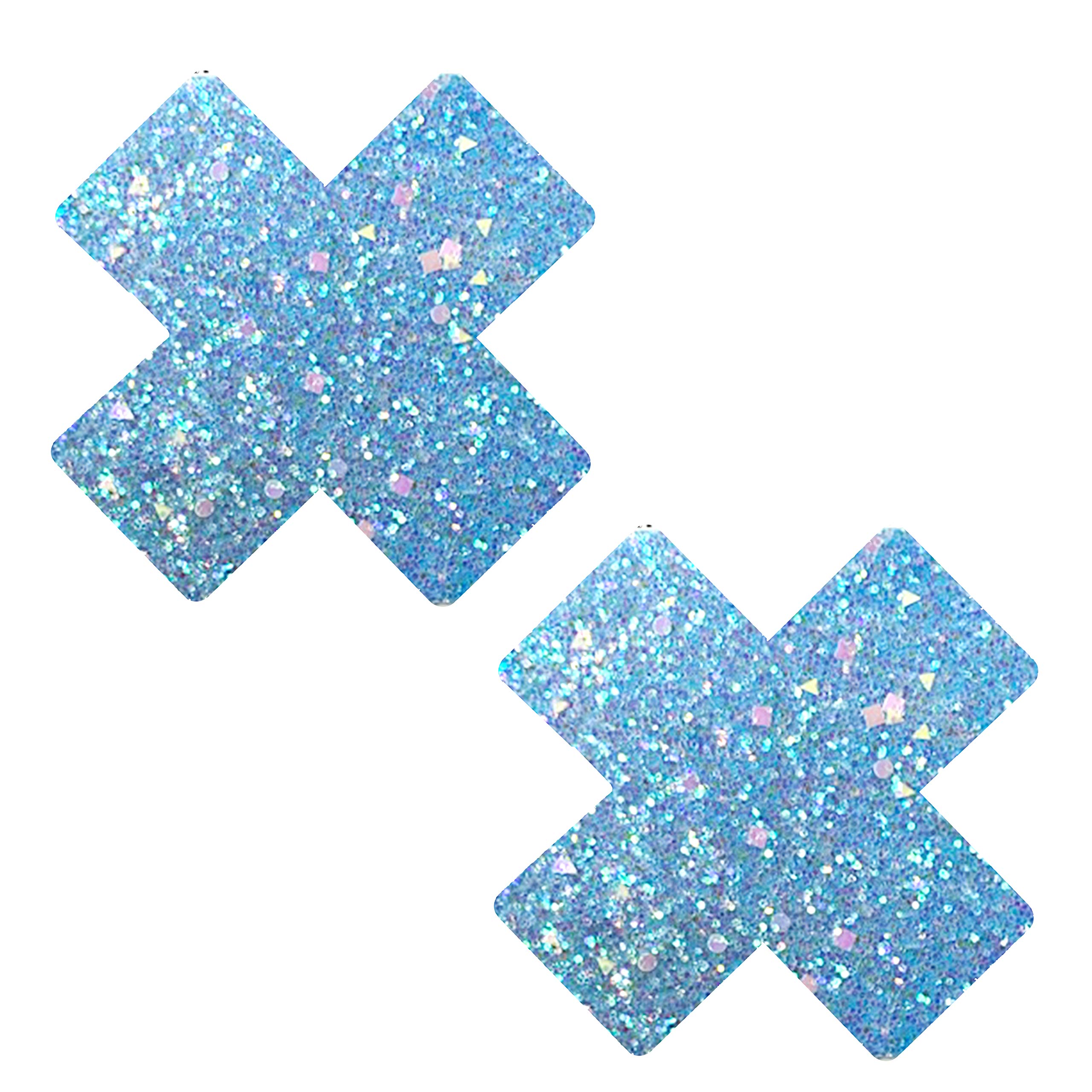 Neva Nude Iridescent Crystal Beamz Nipztix Pasties Nipple Covers for Festivals, Raves, Lingerie and More, Made in USA