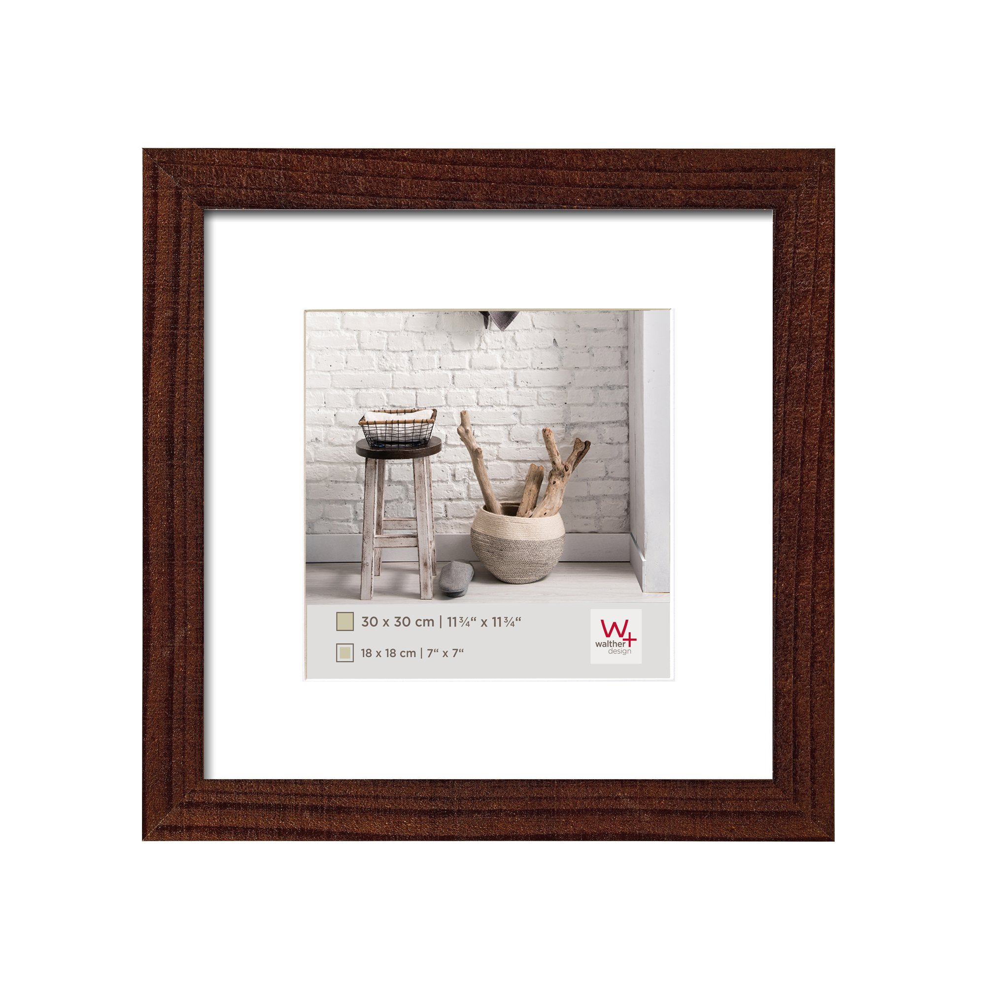 walther design Bilderrahmen nussbaum 30 x 30 cm Home Holzrahmen HO330N