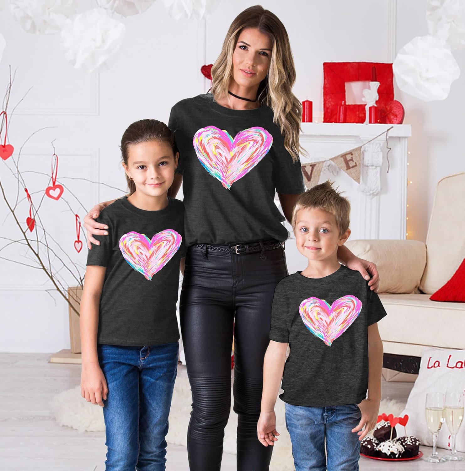 Mommy and Me Valentines Day Outfits: Valentines Day Shirt Women Love Heart Mom and Baby Matching Outfits - Image 6