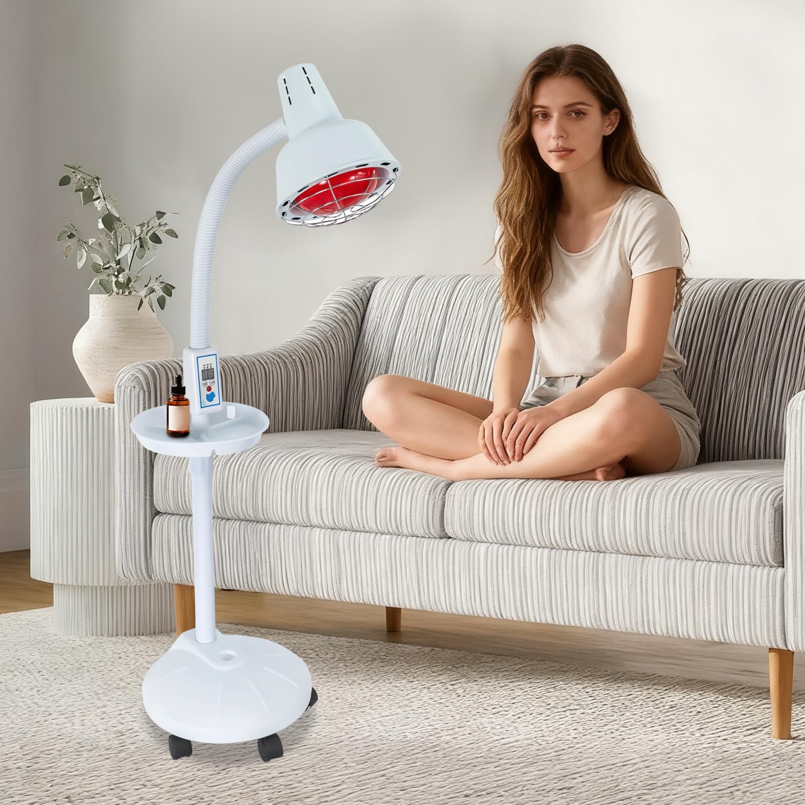 Lampada Infrarossi 275W Radiatore Lampada Riscaldante Luce Rossa, Dispositivo con Supporto, Sollievo Muscolare e Rilassamento, Per Cura a Casa e Centro Benessere