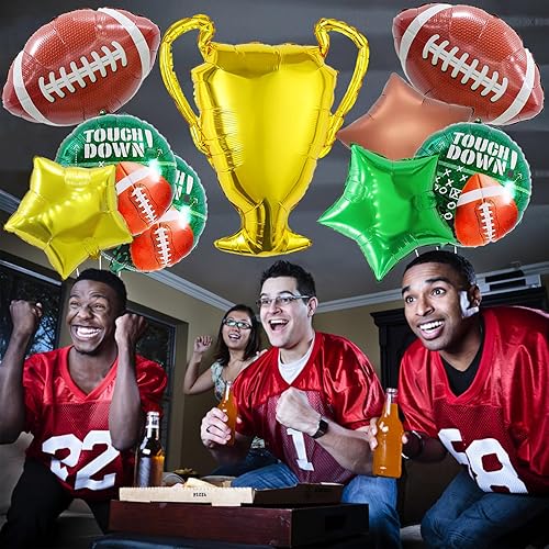 Miniatura 6 de 14 globos de fútbol, decoraciones de fiesta de cumpleaños de fútbol americano, decoración de fiesta de cumpleaños temática deportiva, incluye globo