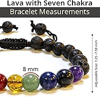 Vista 170 de Adjustable Crystal Bracelet – Gemstone Bead Bracelet with Adjustable Macrame String – Chic Gemstone Bracelet for Men and Women – 8mm Round Healing