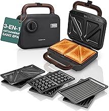 LEBENLANG 3 in 1 Crunch Maker – 750 W with 3 Plates for Grill, Sandwich & Waffles I Waffle Maker Croquemonsieur Waffle Maker Waffle Maker Waffle Maker Croques Toaster