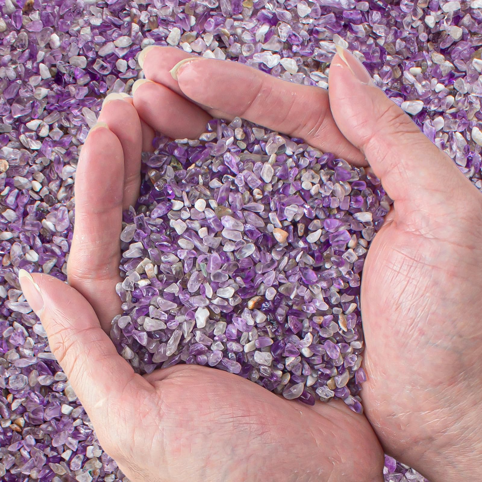 EZEELAI 1.4kg Amethyst Crushstone Quartz Crystal Chip Bulk, Natural Tumbled Healing Stone Decorative Aquarium Vase Fillers Aquarium Gravel Rock