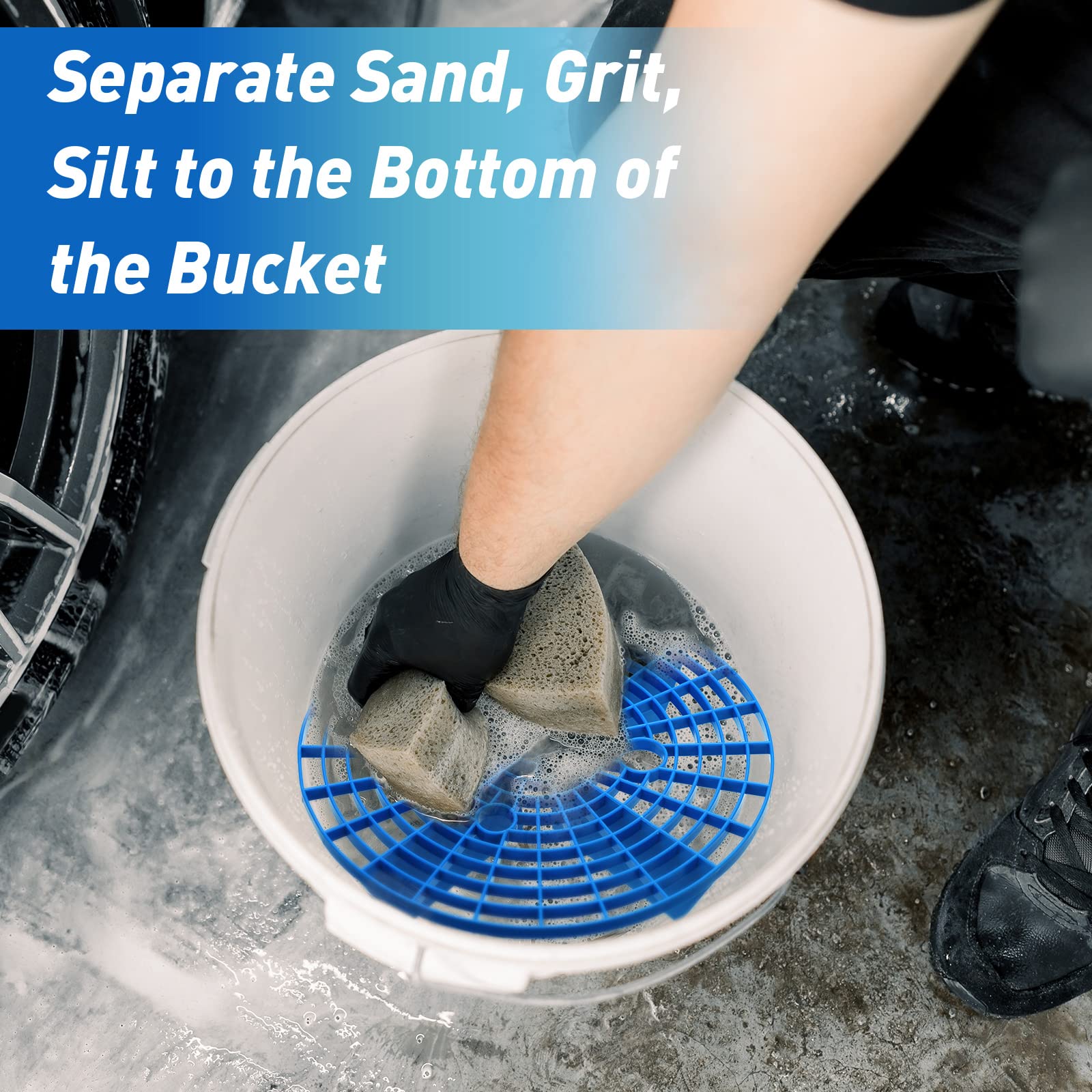 Tallew Car Wash Bucket Insert Grit Traps for Car Washing Detailing Kit Accessories Cleaning Tool Fits 12 Inch — view 4