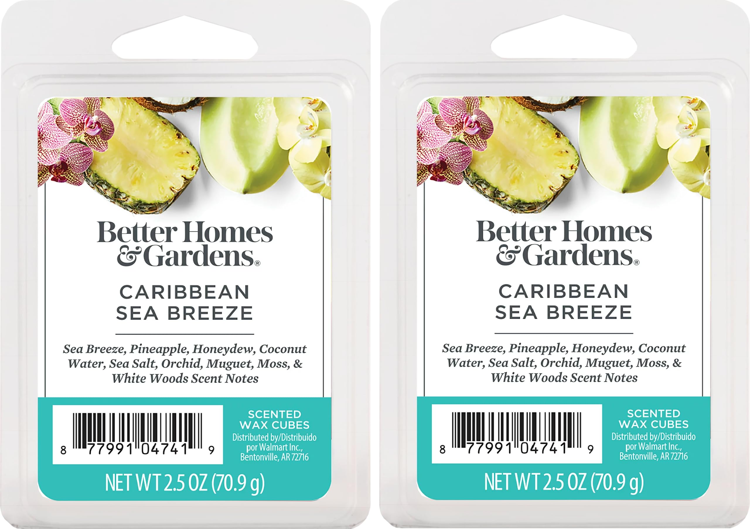 Better Homes and Gardens Scented Wax Cubes 2.5oz 2-Pack (Caribbean Sea Breeze)