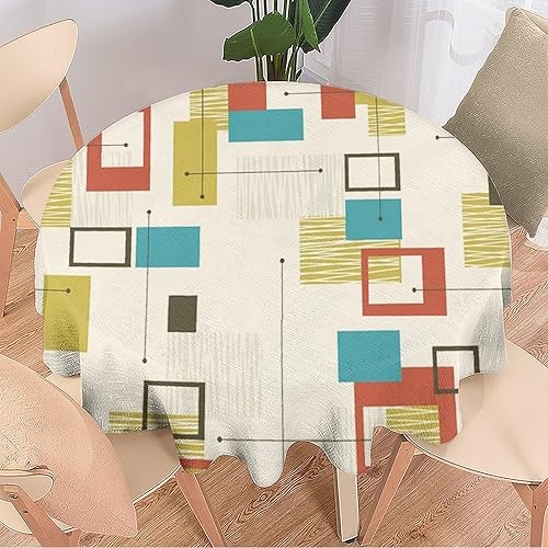 Miniatura 50 de Mantel floral hippie, diseño retro de los años 70, naranja, rosa, azul, floral, bohemio, estampado estético de margaritas, para fiesta, picnic