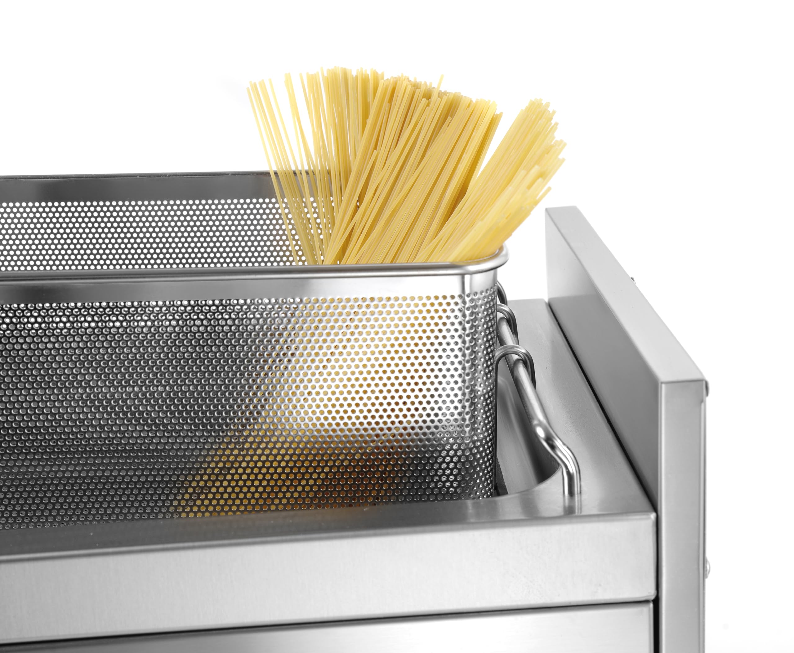 HENDI Cuocipasta elettrico, per gnocchi, canederli, dumplings, verdure, con 2 cestelli, rubinetto di scarico, temperatura: da 30°C a 120°C, 10L, 230V/3500W, 800x330x(H)380mm, in acciaio inox