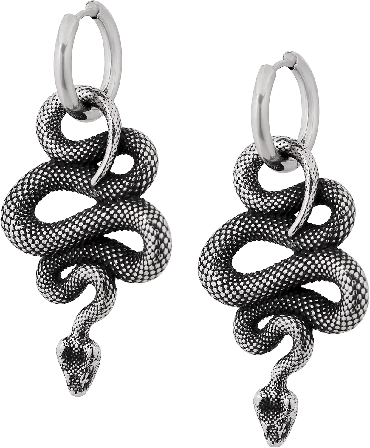 Sacina Gothic Punk Snake Earrings Dangle, Goth Emo Punk Grunge Earrings, Costume Goth Jewelry, Christmas Jewelry Gift for Women