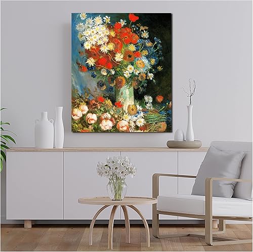 Miniatura 1560 de A&T ARTWORK The Starry Night de Vincent Van Gogh. Tamaño del marco: 36 x 30 pulgadas, tamaño de la imagen: 30 x 24 pulgadas, reproducciones clásicas