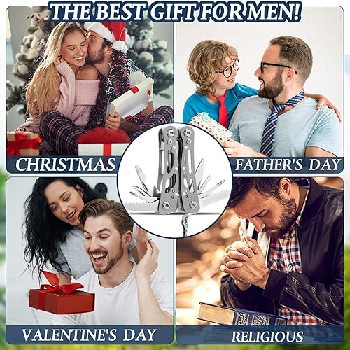 Miniatura 3 de Juego de 6 regalos de iglesia para el hombre de Dios, alicates multiherramienta a granel, alicates de acero inoxidable con tarjetas del hombre de