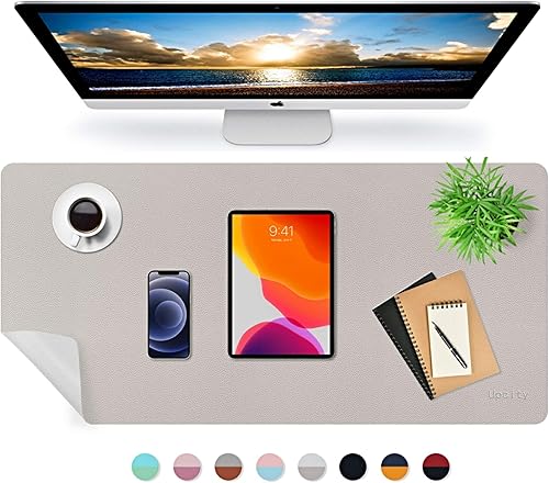 Miniatura 1 de Upcity Alfombrilla de escritorio alfombrilla de mouse de cuero alfombrilla de escritorio para teclado y mouse protector de escritorio impermeable de