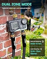 Vista 7 de RAINPOINT Temporizador de aspersor de 2 salidas, temporizador de agua para manguera de jardín, para riego de patio al aire libre, controlador