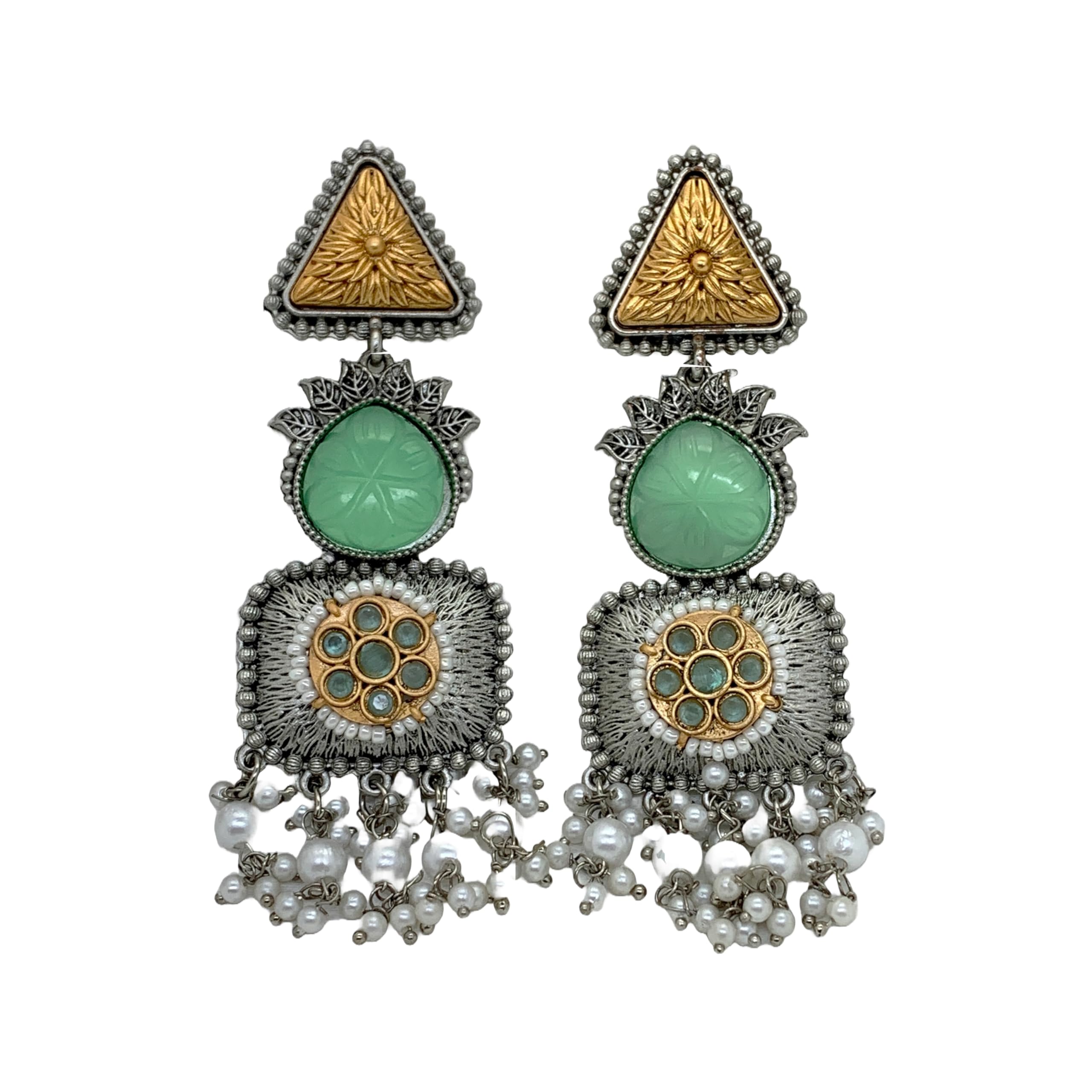 See full amazon price history chart for Handcrafted Dual Toned with Antique Finish long Silver Oxidised earrings for Girls and Women (Mint) Handcrafted Dual Toned with Antique Finish long Silver Oxidised earrings for Girls and Women (Mint) (B0D7TP3MPP) Amazon Price History, Amazon Price Tracker
