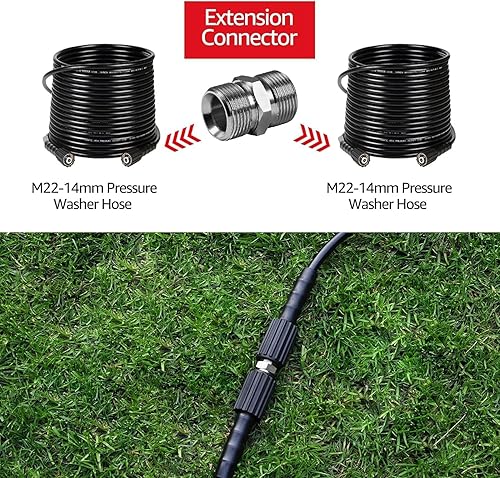 Miniatura 12 de YAMATIC Conector de manguera para lavadora a presión, acoplador macho doble M22-0.551 in de latón macizo, adaptador de extensión de manguera