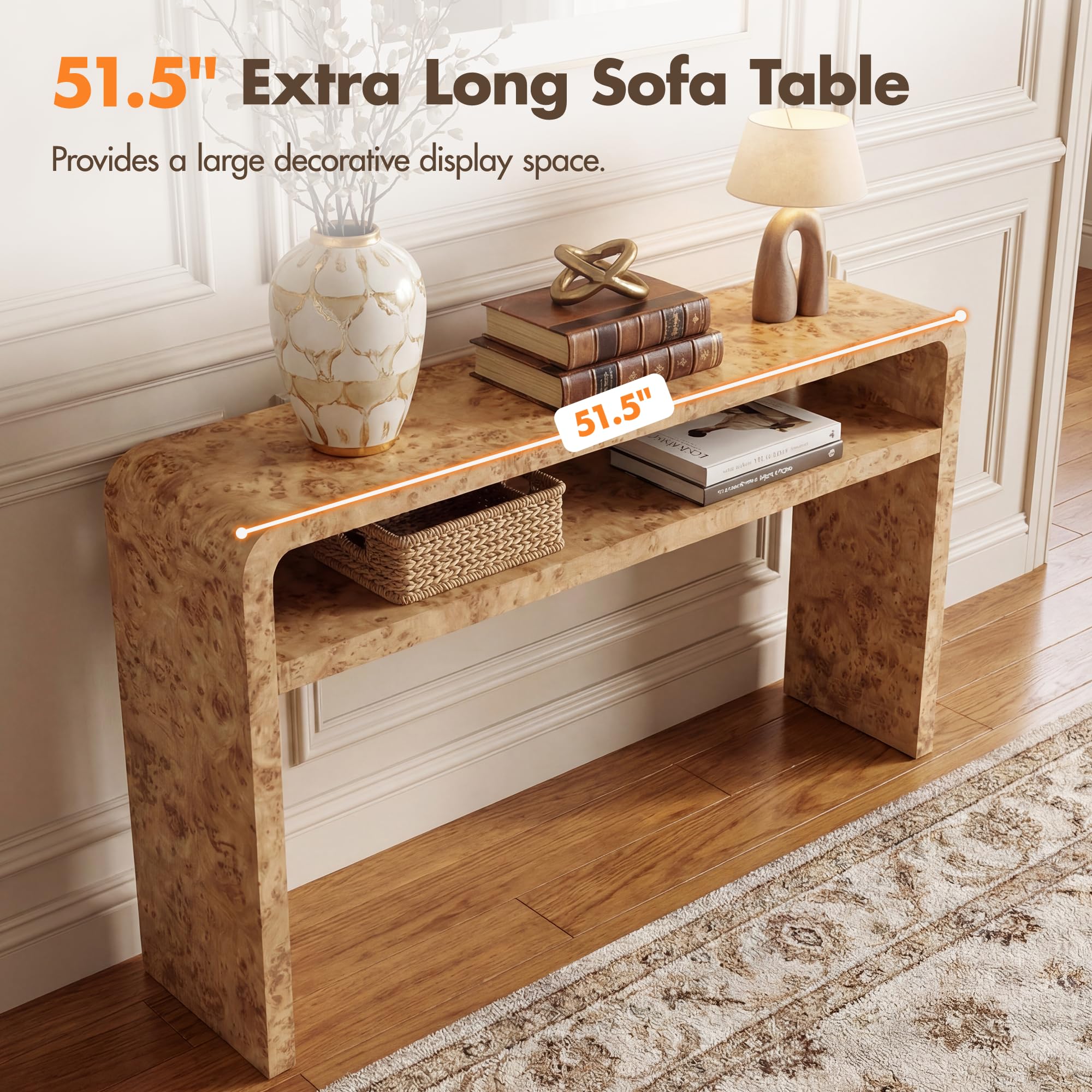 Best Burlwood Console Table Picks for 2026 1 Hyfirm Burl Wood Style Console Table for Entryway, Sofa Table Behind Couch — product photo