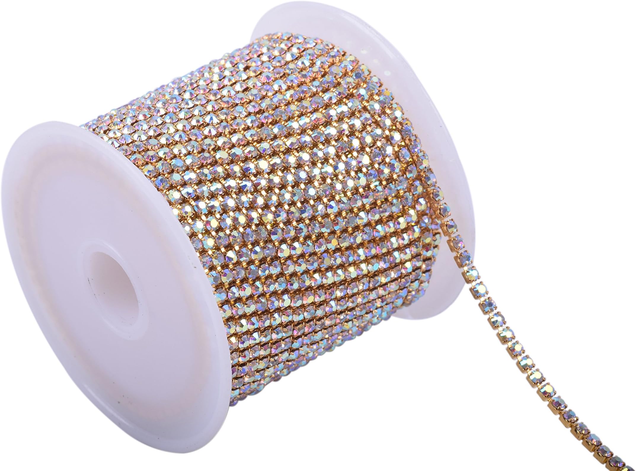 KAOYOO 10 Yards 2.5MM Crystal Rhinestone Close Chain Trim for Sewing Crafts,DIY Decoration