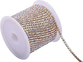 KAOYOO 10 Yards 2.5MM Crystal Rhinestone Close Chain Trim for Sewing Crafts,DIY Decoration