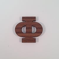 Vista 1 de Phi - Accesorio de madera griega con letra griega de 1 pulgada, accesorio para tablero de mascota