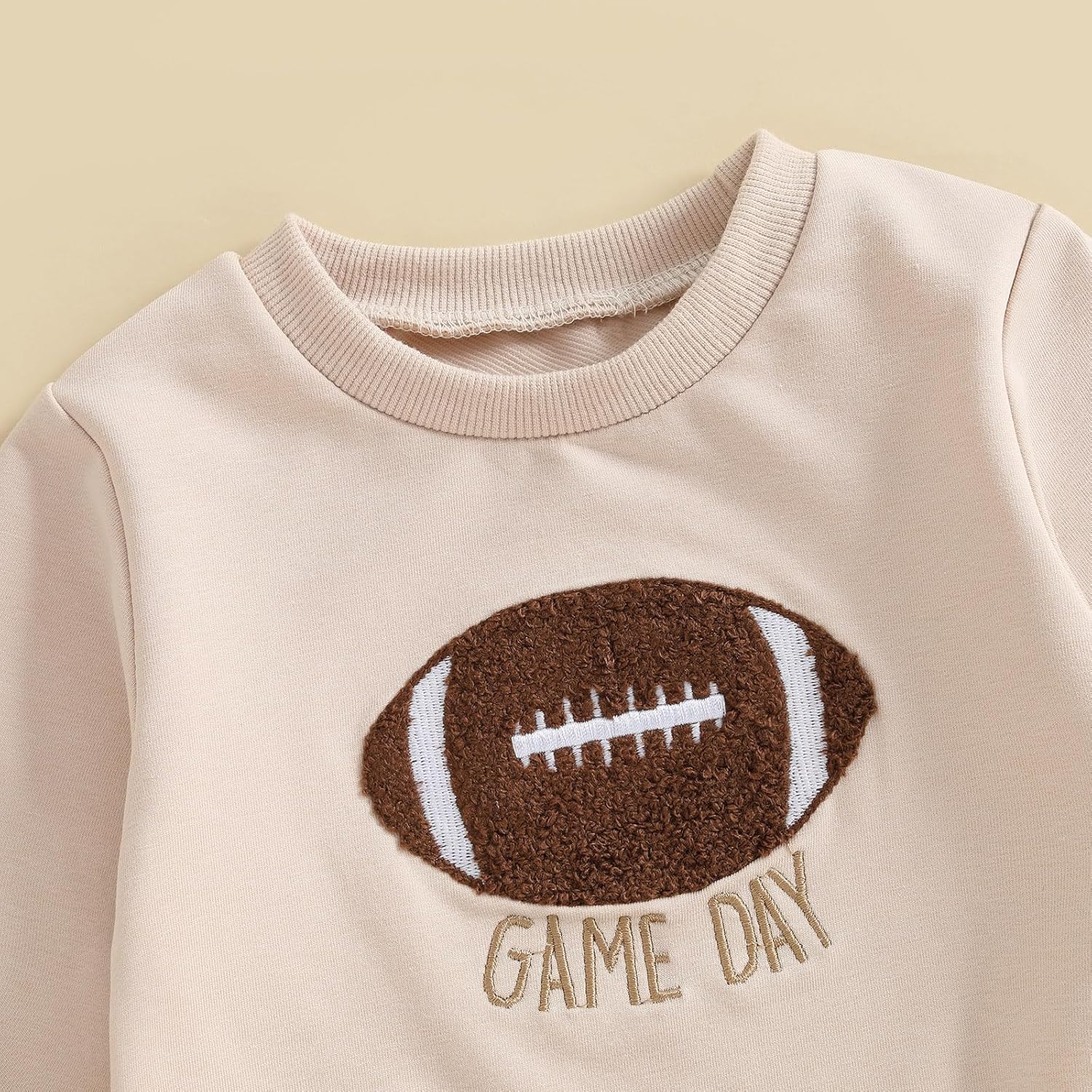 Baby Boy Girl Football Outfit Long Sleeve Crewneck Sweatshirt Pullover Tops and Elastic Pants Set 2PC Outfits - Image 2