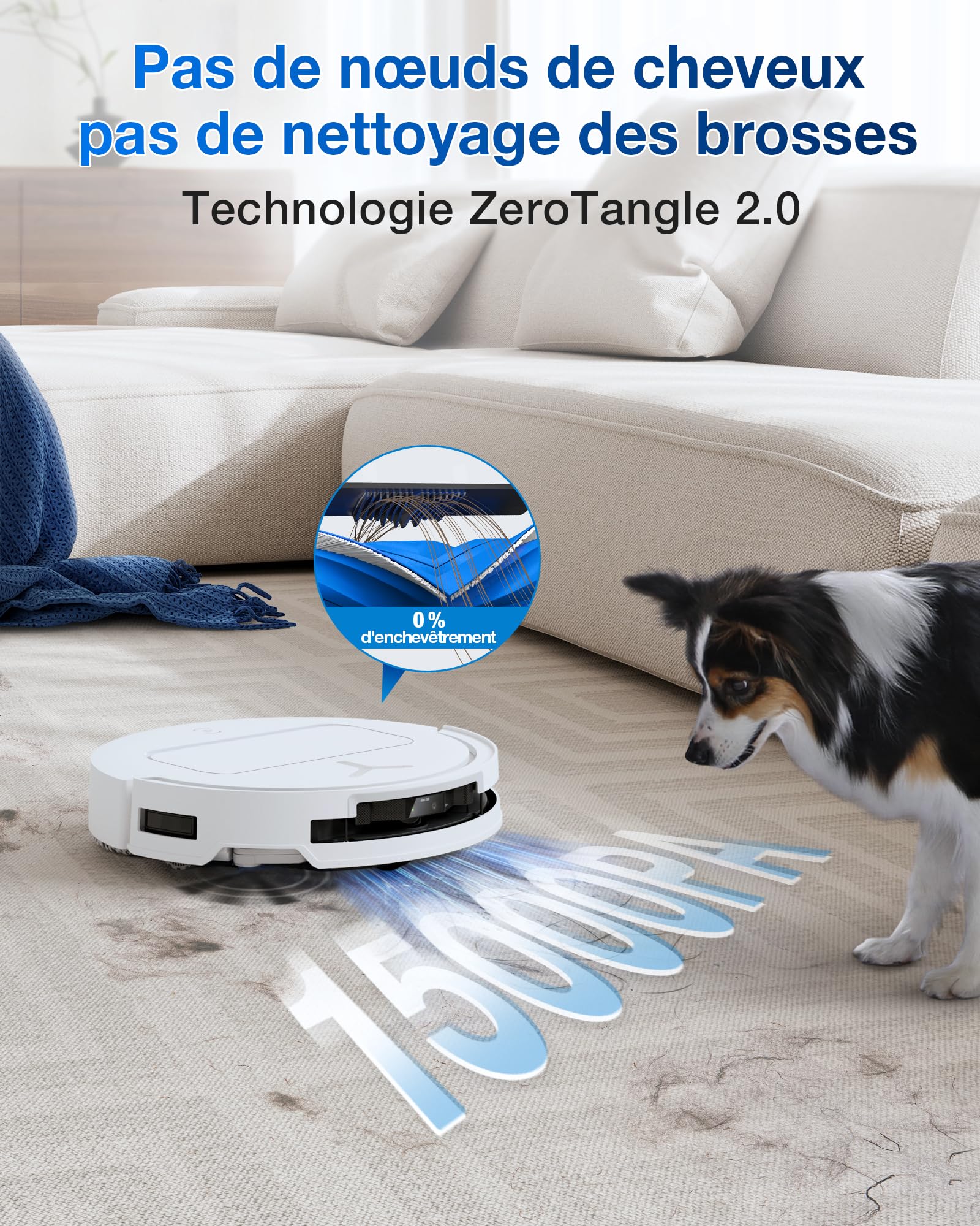 ECOVACS T50 Pro Omni Aspirateur Robot, 15000Pa amélioré par T30 Pro Omni, Brosse latérale et serpillière Extensibles, Ajout Automatique Solution de Nettoyage, Lavage à l'eau Chaude 75℃, Blanc
