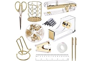 EOOUT Office Accessories Set - 10 Piece Neutral Desk Accessories