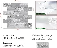 Vista 20 de DEWOO 20 hojas de azulejos de pared autoadhesivos estilo rustico para despegar y pegar para cocina estilo granja, aspecto de madera sintética
