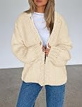 PRETTYGARDEN Cardigan Sweaters for Women Trendy Spring Fashion 2026 Long Sleeve Chunky Knit Cardigans Fall Clothing Outfits