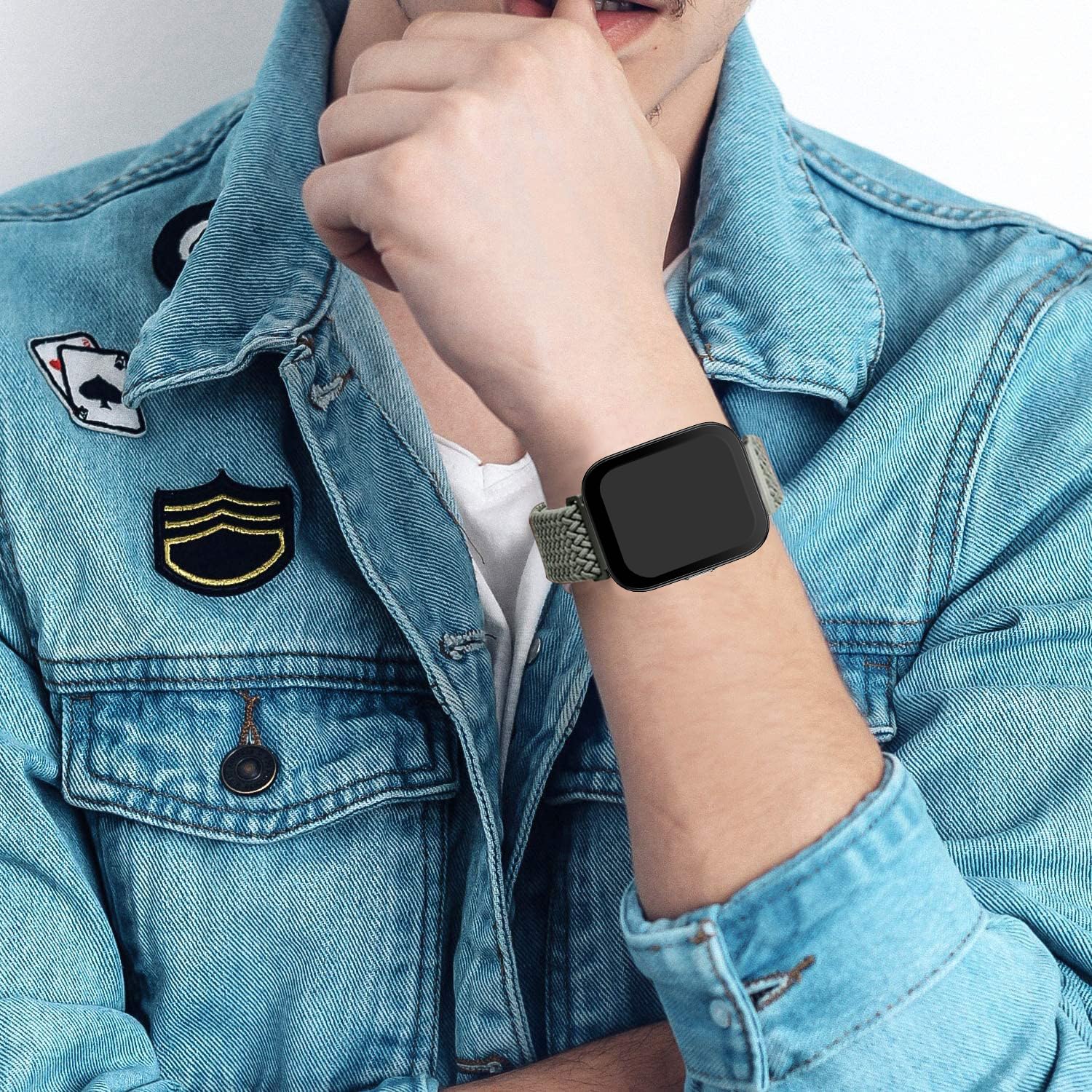ViCRiOR Paquete de 3 correas elásticas trenzadas para reloj compatibles con Amazfit Bip 5/GTR 4/GTR 3 Pro/GTR 3/GTR 2/GTR 2e/GTR de 47 mm, correa elástica de nailon de 22 mm para Amazfit Cheetah