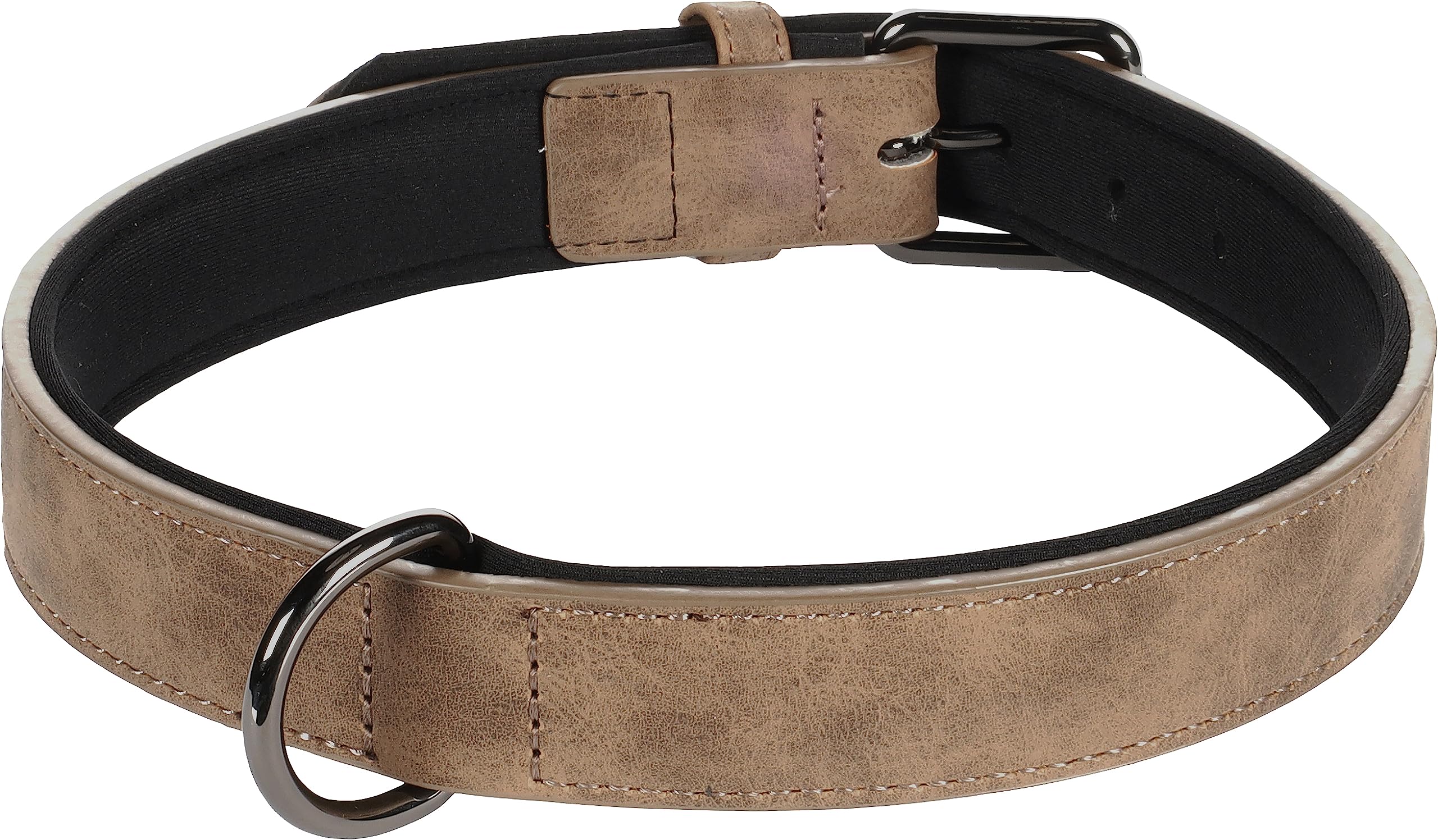 Flamingo Dog Collar With neoprene Delu Brown XXL 52-62cm 30mm