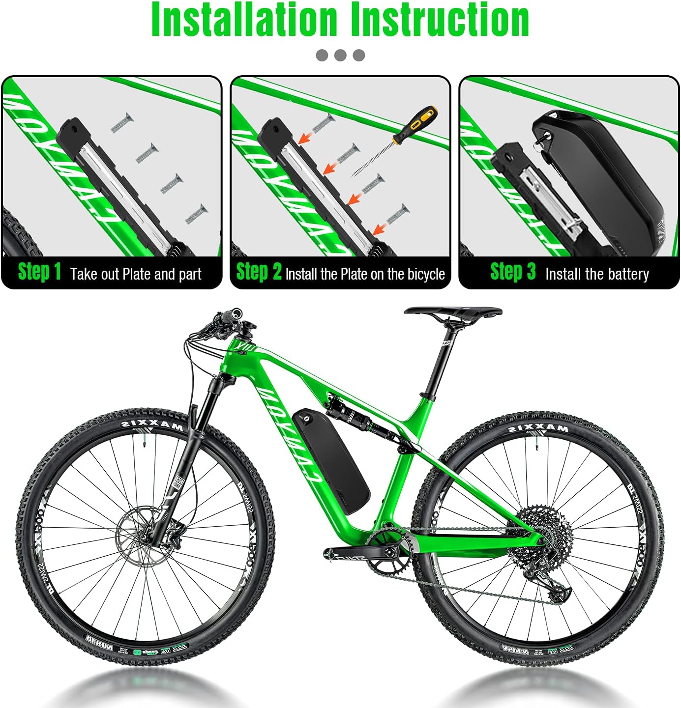 FS Fushield 52V 13AH Ebike Battery (US Warehouse), Electric Bike Lithinum Battery Pack with Charger 30A BMS Protection for 1000W-200W Bafang/Voilamart/Tongsheng and Other Motor (Top A Grade Cell) … : Sports & Outdoors
