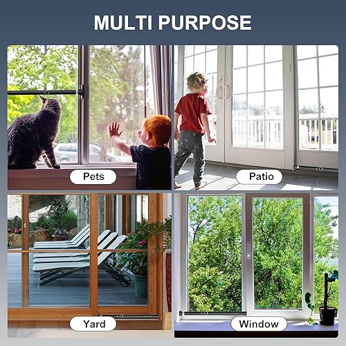 Miniatura 6 de DIIG Barra de seguridad para puerta corredera, barra de seguridad ajustable de 17.7-50.5 pulgadas con puntas de goma, barra de seguridad de ventana