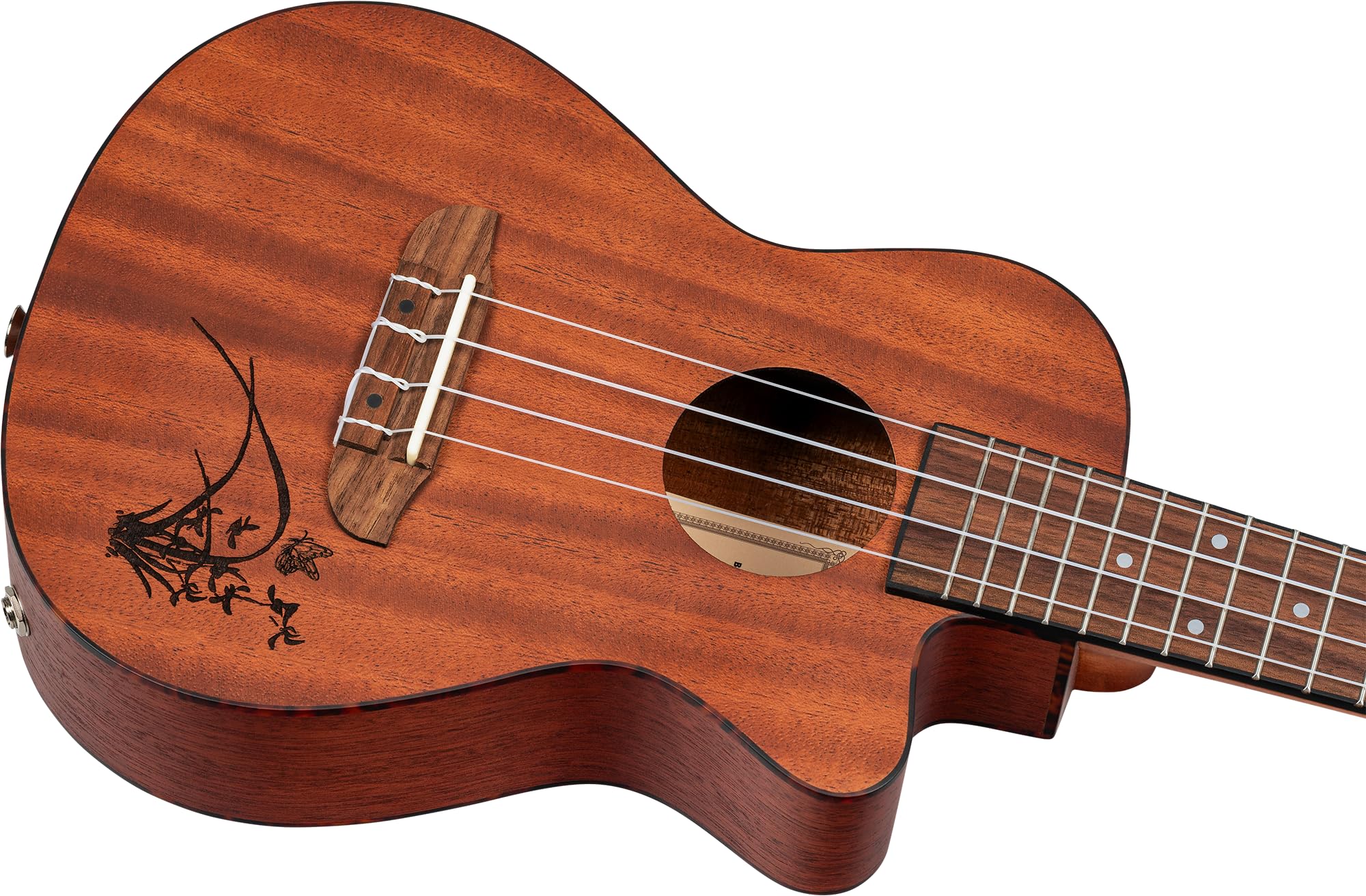 Ortega Guitars Ukulele Concerto Elettro-Acustico – Bonfire Series – con Cutaway – Sapele, Natural (RU5MM-CE)